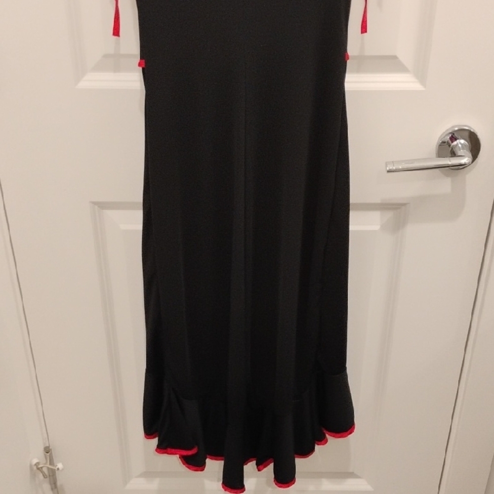 M Collection Black Dress with Red Trim Mermaid Hem Y2K Size Medium - Picture 11 of 11